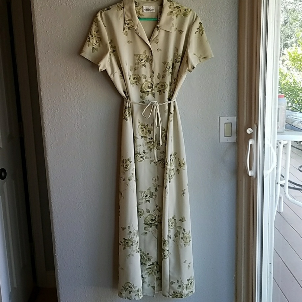 Green floral dress